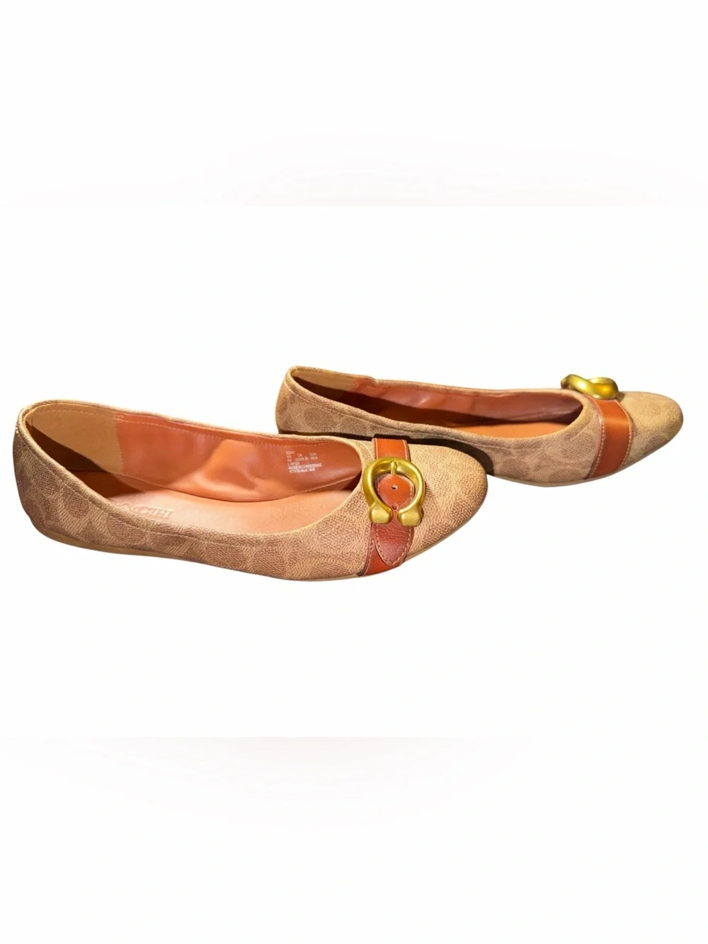 COACH Stanton Signaturw Buckle Ballet Flats size 9